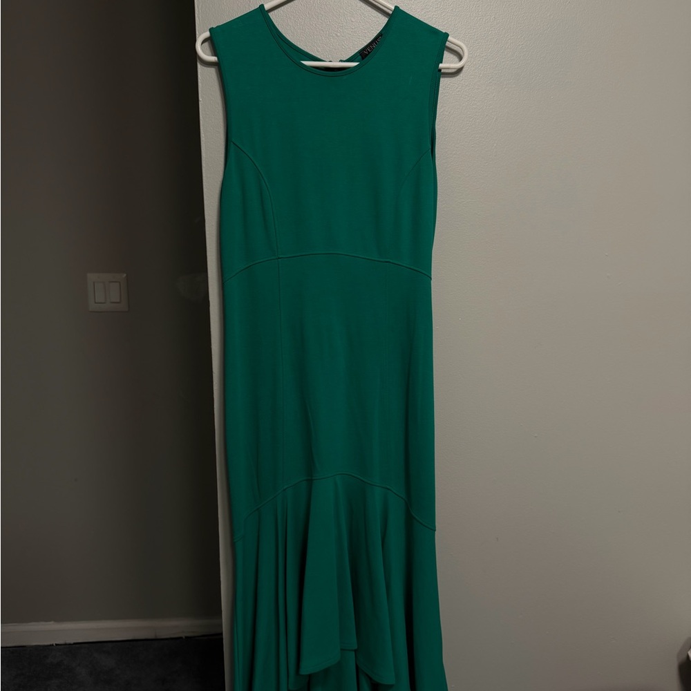 VENUS High Low Green Dress